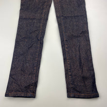 Load image into Gallery viewer, Girls Target, blue & metallic rose gold stretch denim pants, adjustable, Inside leg: 59.5cm, EUC, size 8,