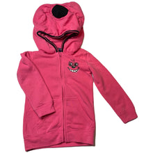 Load image into Gallery viewer, Girls OHOO, fleece lined zip hoodie sweater, novelty hood, GUC, size 6,