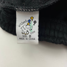 Load image into Gallery viewer, Boys Its Jumbo Time, black fleece lined track pants, elasticated, Inside leg: 50.5cm, EUC, size 8,