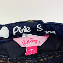 Load image into Gallery viewer, Girls Pink Sugar, lightweight stretch denim pants, adjustable, Inside leg: 59cm, EUC, size 8,