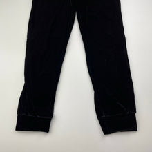 Load image into Gallery viewer, Girls boohoo kids, black velour pants, elasticated, Inside leg: 50cm, EUC, size 7-8,