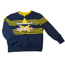 Load image into Gallery viewer, unisex NRL Supporter, Cowboys fleece lined sweater / jumper, EUC, size 8,