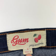 Load image into Gallery viewer, Girls Gum, dark stretch denim jeans, adjustable, Inside leg: 59cm, EUC, size 8,