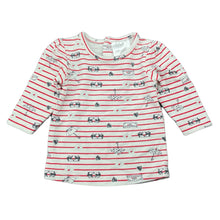 Load image into Gallery viewer, Girls Baby Baby, striped stretchy long sleeve top, FUC, size 000,