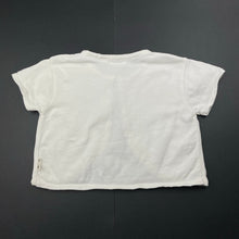 Load image into Gallery viewer, Girls Korango, white cotton cropped short sleeve cardigan, small pink mark, FUC, size 6,