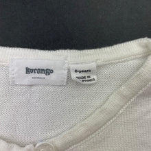 Load image into Gallery viewer, Girls Korango, white cotton cropped short sleeve cardigan, GUC, size 6,
