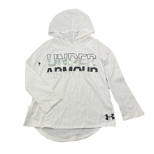 Load image into Gallery viewer, Girls Under Armour, lightweight long sleeve hooded top, FUC, size 6-7,