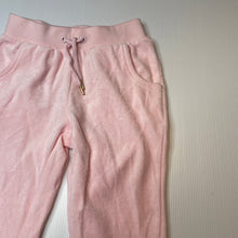Load image into Gallery viewer, Girls Kids & Co, pink velour track pants, Inside leg: 48cm, EUC, size 6,