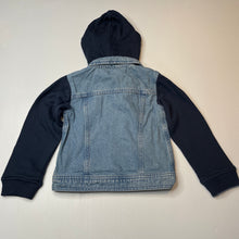 Load image into Gallery viewer, Girls Anko, blue denim hooded jacket, poppers, FUC, size 6,