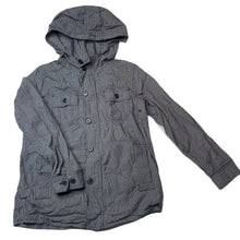 Load image into Gallery viewer, Boys Brooklyn Industries, navy check cotton hooded shirt, EUC, size 10,