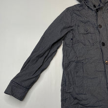 Load image into Gallery viewer, Boys Brooklyn Industries, navy check cotton hooded shirt, EUC, size 10,