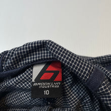 Load image into Gallery viewer, Boys Brooklyn Industries, navy check cotton hooded shirt, EUC, size 10,