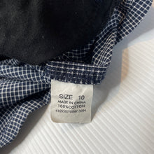 Load image into Gallery viewer, Boys Brooklyn Industries, navy check cotton hooded shirt, EUC, size 10,