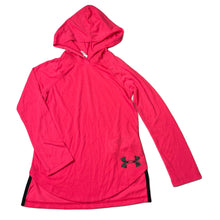 Load image into Gallery viewer, Girls Under Armour, THREADBORNE lightweight long sleeve hooded top, EUC, size 8-9,