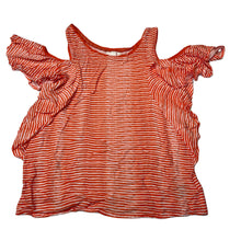 Load image into Gallery viewer, Girls Pumpkin Patch, striped lightweight open-shoulder top, GUC, size 12,