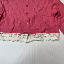 Load image into Gallery viewer, Girls Milkshake, lace trim cotton long sleeve top / cardi, EUC, size 8,