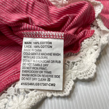 Load image into Gallery viewer, Girls Milkshake, lace trim cotton long sleeve top / cardi, EUC, size 8,