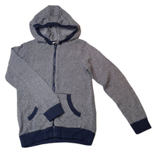 Load image into Gallery viewer, Boys B Collection, navy & white cotton zip hoodie sweater, EUC, size 10,