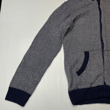 Load image into Gallery viewer, Boys B Collection, navy & white cotton zip hoodie sweater, EUC, size 10,