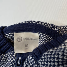 Load image into Gallery viewer, Boys B Collection, navy & white cotton zip hoodie sweater, EUC, size 10,
