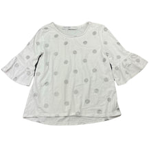 Load image into Gallery viewer, Girls Decjuba Kids, soft feel white & silver spot top, FUC, size 8,