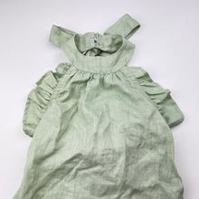 Load image into Gallery viewer, Girls Mii Love Mu, green linen halter-neck summer dress, NEVER WORN, EUC, size 8, L: 64cm