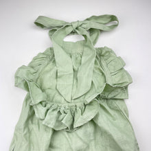 Load image into Gallery viewer, Girls Mii Love Mu, green linen halter-neck summer dress, NEVER WORN, EUC, size 8, L: 64cm