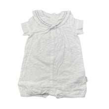 Load image into Gallery viewer, unisex Pumpkin Patch, lightweight cotton sailor romper, FUC, size 00,