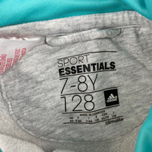 Load image into Gallery viewer, Girls Adidas, Climalite zip up hooded top, pink mark on front, FUC, size 7-8,