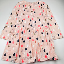 Load image into Gallery viewer, Girls Cotton On, cotton long sleeve dress, raindrops, EUC, size 8, L: 63cm at front