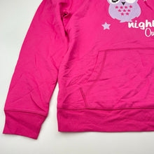 Load image into Gallery viewer, Girls pink, lightweight hoodie sweater, no labels, armpit to armpit: 38.5cm, shoulder to cuff: 50cm, EUC, size 10-12,