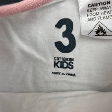Load image into Gallery viewer, Girls Cotton On, long sleeve pyjama top, marks left cuff, FUC, size 3,