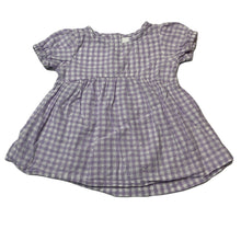 Load image into Gallery viewer, Girls Dymples, purple check lightweight short sleeve top, GUC, size 00,