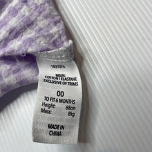 Load image into Gallery viewer, Girls Dymples, purple check lightweight short sleeve top, GUC, size 00,