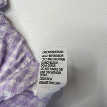 Load image into Gallery viewer, Girls Dymples, purple check lightweight short sleeve top, GUC, size 00,