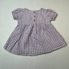 Load image into Gallery viewer, Girls Dymples, purple check lightweight short sleeve top, GUC, size 00,