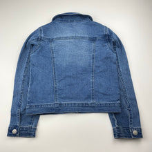 Load image into Gallery viewer, Girls H&T, embroidered stretch denim jacket, poppers, FUC, size 7,