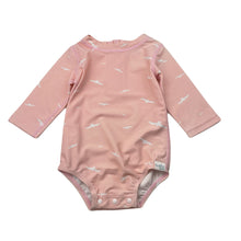 Load image into Gallery viewer, Girls Toshi, long sleeve swim one-piece, fading left sleeve, FUC, size 00,
