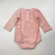 Load image into Gallery viewer, Girls Toshi, long sleeve swim one-piece, fading left sleeve, FUC, size 00,