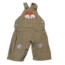 Load image into Gallery viewer, unisex Tiny Little Wonders, corduroy cotton overalls, fox, EUC, size 00,