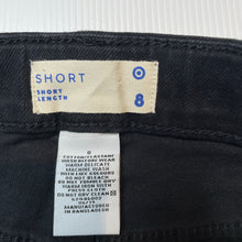Load image into Gallery viewer, Girls Target, distressed stretch denim jean shorts, adjustable, EUC, size 8,