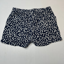 Load image into Gallery viewer, Girls B Collection, navy & white viscose shorts, elasticated, FUC, size 7,