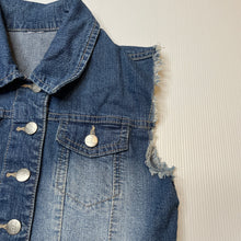 Load image into Gallery viewer, Girls Miss Understood, stretch denim vest, labels removed, armpit to armpit: 36.5cm, GUC, size 8-10,