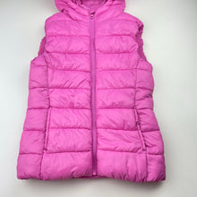 Load image into Gallery viewer, Girls St Bernard, pink hooded puffer vest / jacket, FUC, size 7-8,