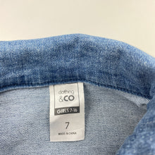 Load image into Gallery viewer, Girls Clothing & Co, blue stretch denim jacket, FUC, size 7,