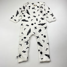 Load image into Gallery viewer, unisex Milk & Masuki, organic cotton blend romper, rabbit, light mark lower left leg, FUC, size 00,
