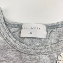 Load image into Gallery viewer, Girls WILL MERY, grey marle cotton top, flowers, FUC, size 6,
