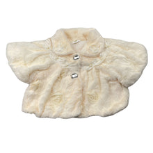Load image into Gallery viewer, Girls CleverBean, fleece lined faux fur short sleeve jacket, L: 27cm, arpmit to armpit: 30cm, EUC, size 4-5,