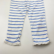 Load image into Gallery viewer, Girls Little Maven, striped cotton lace trim leggings, Inside leg: 33cm, EUC, size 12,