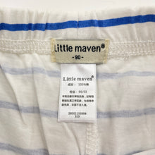 Load image into Gallery viewer, Girls Little Maven, striped cotton lace trim leggings, Inside leg: 33cm, EUC, size 12,